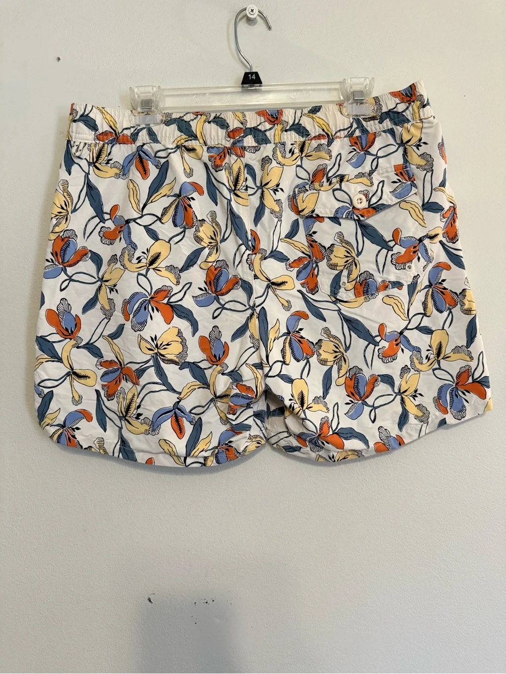 J Crew Mens Swim Trunks Size Large Floral Pockets 6 Inch Inseam